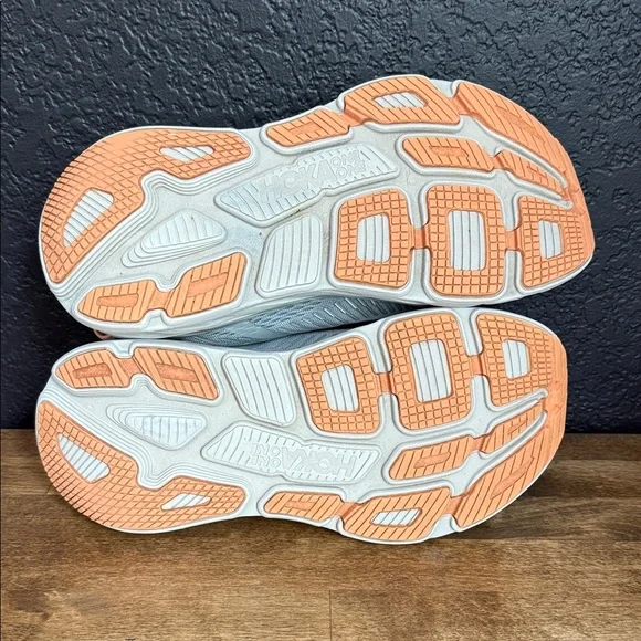 Hoka Bondi 7 Men’s Running Shoes - Light Gray with Orange Accents Size 9 - Picture 5 of 5